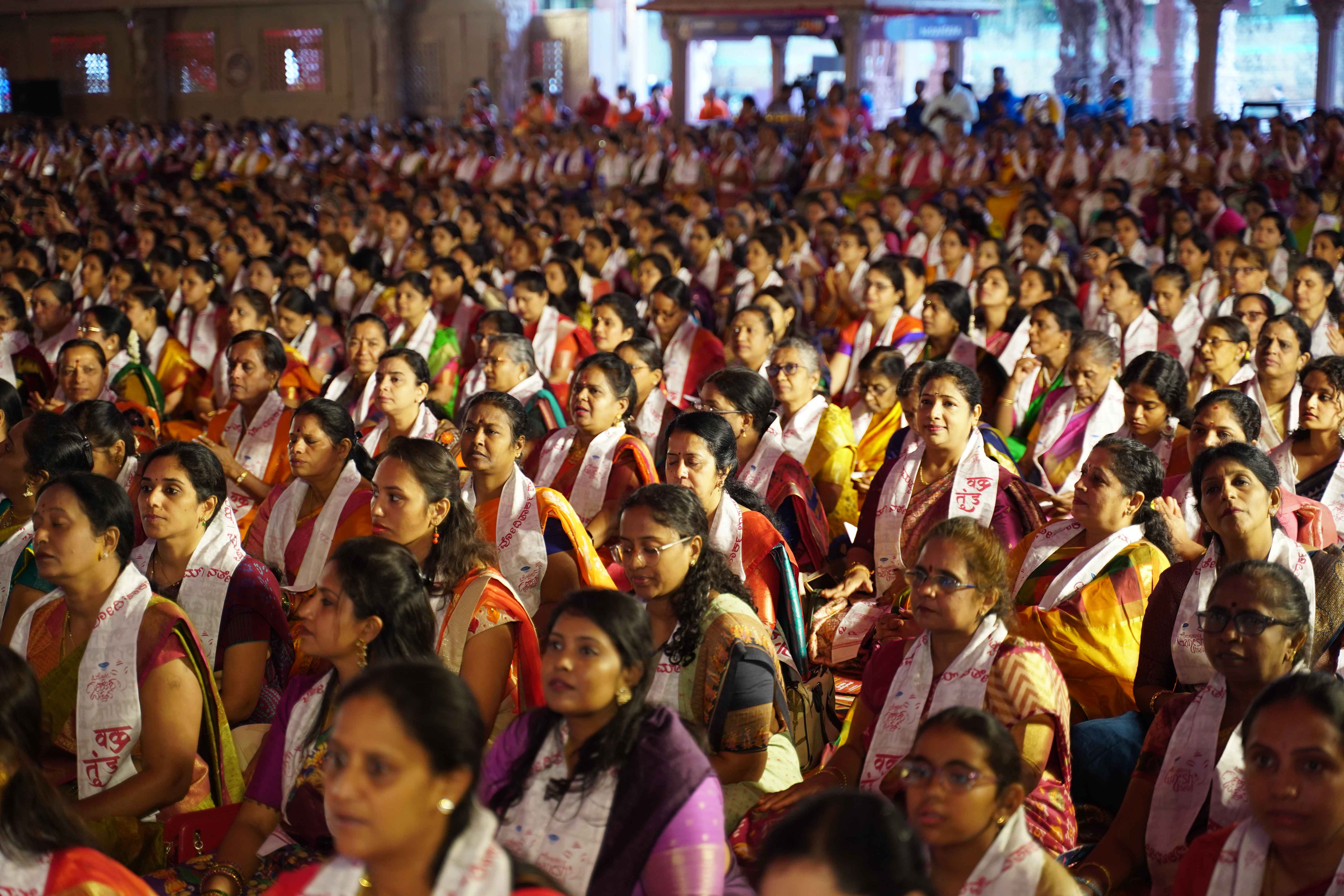 Devotees gathered for the Aradhane